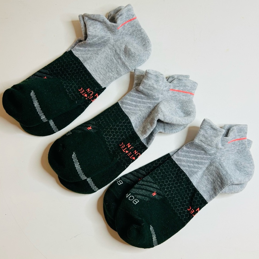 Bombas New 4 pair RUN X Large Ankle Socks Green Gray - Picture 4 of 6